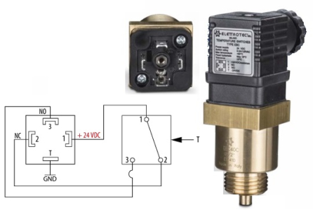 Termostat EBC50D, 24V, IP65, 50°C +-5°C